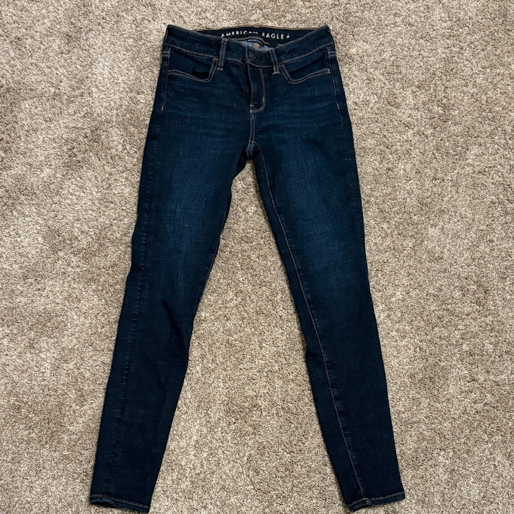 American Eagle Outfitters Women's Deep Blue Skinny Jeans